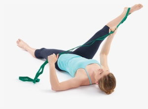 440 Stretch Out Strap In Use - Optp Stretch Out Strap With Stretching Exercise Poster