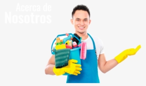 Joven Con Cubeta De Limpieza V4 - Cleaning