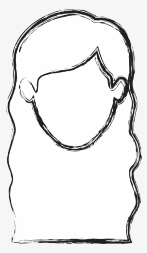 Drawn Long Hair Faceless Woman - Illustration