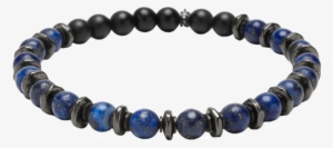 Kenton Michael Stone And Gunmetal Sequence Bracelet - Blue Lapis, Gunmetal Sequence Bracelet M (7.25" Wrist)