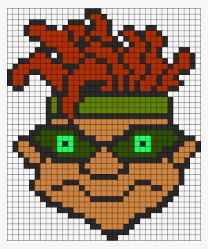 Otto Rocket From Rocket Power Perler Bead Pattern / - Rocket Power Pixel Art