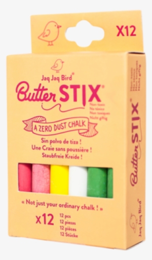 Butterstix® Zero Dust Chalks - Jaq Jaq Bird - 12 Craies Magiques Couleurs Zéro Poussière