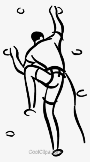 Wall Climbing Royalty Free Vector Clip Art Illustration - Rock Climbing Wall Line Drawing