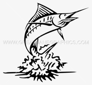 Production Ready Artwork For T-shirt Printing Picture - Marlin Clipart Black And White