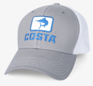 Marlin Fitted Stretch Trucker - Costa Marlin Stretch Fitted Grey White Trucker Hat