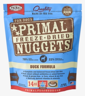 Primal Dog Freeze-dried Nugget Duck Dog Food - Primal Freeze Dried Duck