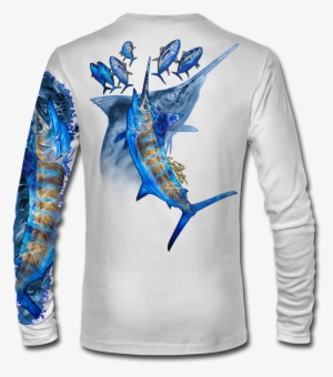 Blue Marlin It White Shirt Jason Mathias Apparel Gear - Jason Mathias Art