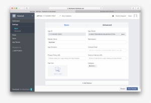 Facebook App Settings - Analyse Appel D Offre