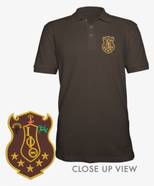 Iota Phi Theta Embroidered Crest Polo - Iota Phi Theta Shield