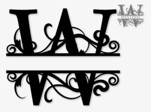 Clip Art Transparent Stock Clipart Monogram Letters - Split Letter Monogram W