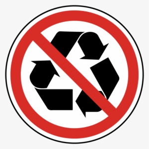 Not Recyclable Label - Recycling Sign Crossed Out