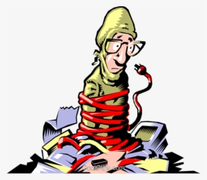 Cartoon Electrician Royalty Free Vector Clip Art Illustration - Illustration