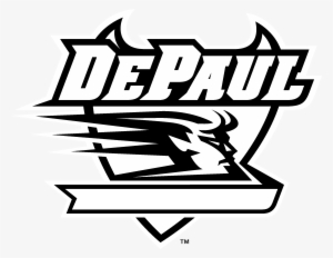 Depaul Blue Demons Logo Black And White - Depaul Blue Demons Full Color Mega Inlay License Plate