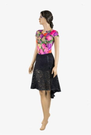 Floral Print Short Sleeve Body - Dress