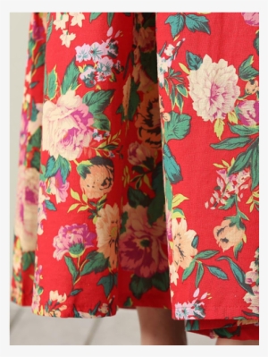 Women Gracila Women Vintage Floral Print Dresses Loose - Dress