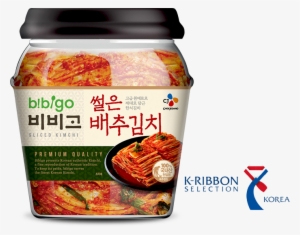 Kimchi Package And K-ribbon Image - Cj Bibigo Sliced Radish Kimchi (cubed) 500g