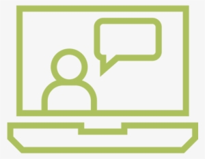 Illustration Of A Laptop Showing A Person With A Speech - Strategy