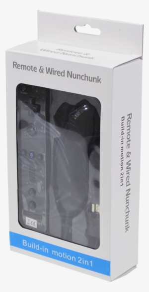 Black Wired Nunchuck Remote Controller Motion Plus - Headphones