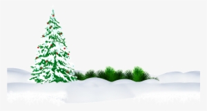 Green And Snowy Christmas Png - Christmas Tree With Snow Png