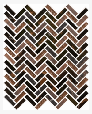 Imagination Herringbone Iron Ore - Gotham Fog Crackled Herringbone Mosaics