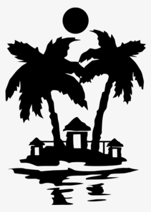 Vinilo Decorativo Isla Del Paraíso Con Palmeras - Algeria Large Wall Clock