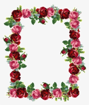 Red Floral Border Png Image - Rose Clip Art Borders