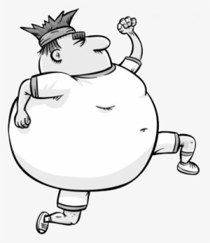 Hoy Salí A Correr Despues De Jugar Un Partido De Fútbol - Running Fat Man Cartoon Png