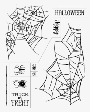 Halloween Webs Happy Trick Or Treat Chalk Couture Silkscreen - Diagram