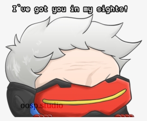 Soldier 76 Overwatch Peeking - Cartoon