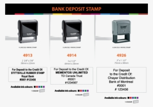 Bank Deposit Stamps - Fragile Office Self-inking Office Rubber Stamp (blue)