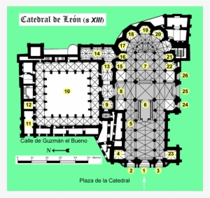 Leon Catedral Planta - Catedral Leon Plano - 787x743 PNG Download - PNGkit