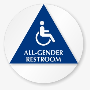 California All-gender Restroom Sign With Handicap Symbol, - Restroom Sign Family