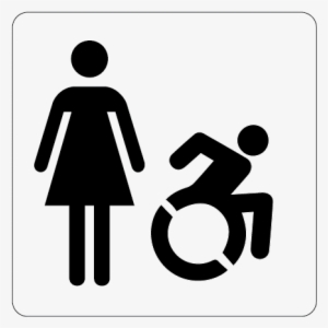 Women Handicapped Restroom Sign - Rae - Accessible Icon - 40" Handicap Stencil With Parking