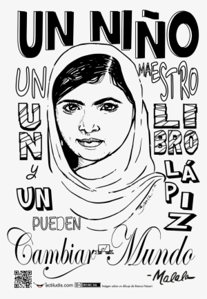 Mural Frase De Malala Yousafzai Mural De La Paz, Día - Malala Yousafzai Para Colorear