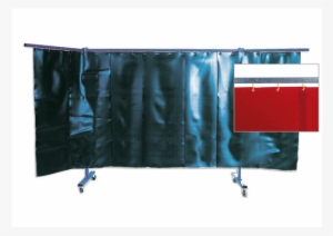 Biombo De 3 Piezas Con Cortina Lama - Fahrbare Schutzwand M. Folienvorhang, 3-tlg., Rot