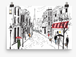 Art Print - Vector Illustration Paris Street