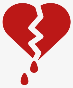 Simbolo De Un Corazon Roto Con Gotas De Sangre - Figuras De Corazones Rotos