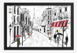 Framed Art Print - French City Clipart