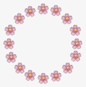 Flores Emoji Rosa Circulo Moldura Fofa - Iphone Pink Flower Emoji