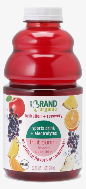 Your Brand 32 Oz Organic Fruit Punch Sports Drink - Punch