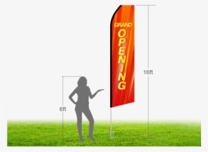 16ft Grand Opening Stock Swooper Flag With Ground Stake
