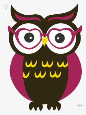 Búho Con Lentes De Corazón - Dibujos De Búhos Con Lentes