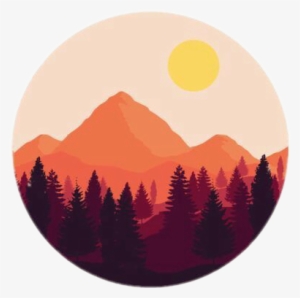 Tumblr Montañas Amarillo Naranja Pinos Xd - Mountain Stickers