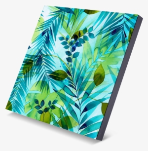 Kluch Monta 04 - 18 X 18 Inch Tropical Tree Leaves Print Cotton Linen