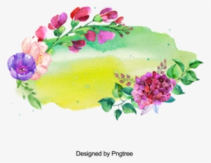 Pintado A Mano De Flores Y Marco De Salpicaduras De - Portable Network Graphics