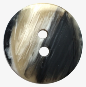 Designer Coat Button, 1" Black/tans 2-hole Round " - Coat