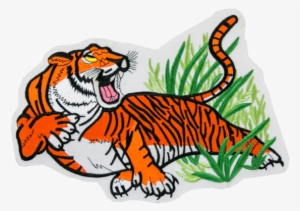 1212 Tiger On Grass Patch 10"w - Tiger