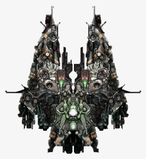 2), 3), 4) Enemy Spaceship 5) Background 6) Bullet - Top Down View Spaceship