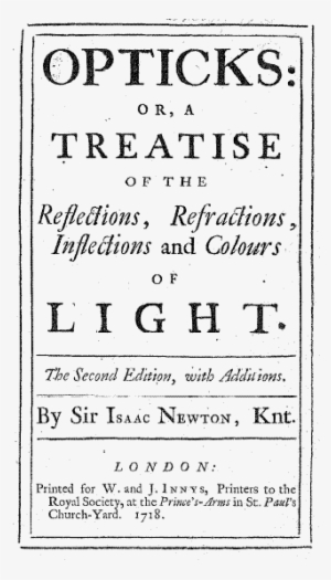 Opticks By Sir Isaac Newton - Isaac Newton Book Opticks