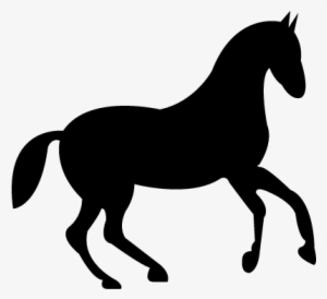 Dancing Race Black Horse Vector - Horse Stencil